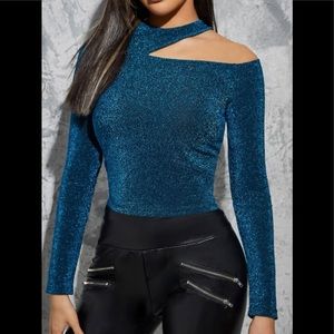 ❤️SOLD❤️Women Sexy Cutout Shoulder Glitter Top